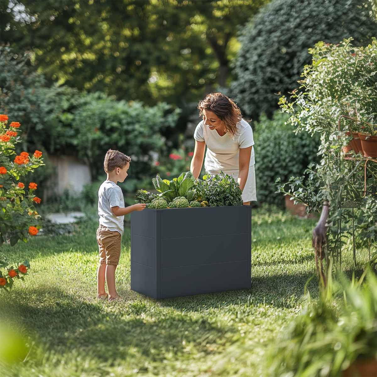 Plantenbak staal 100 x 50 x 77 cm