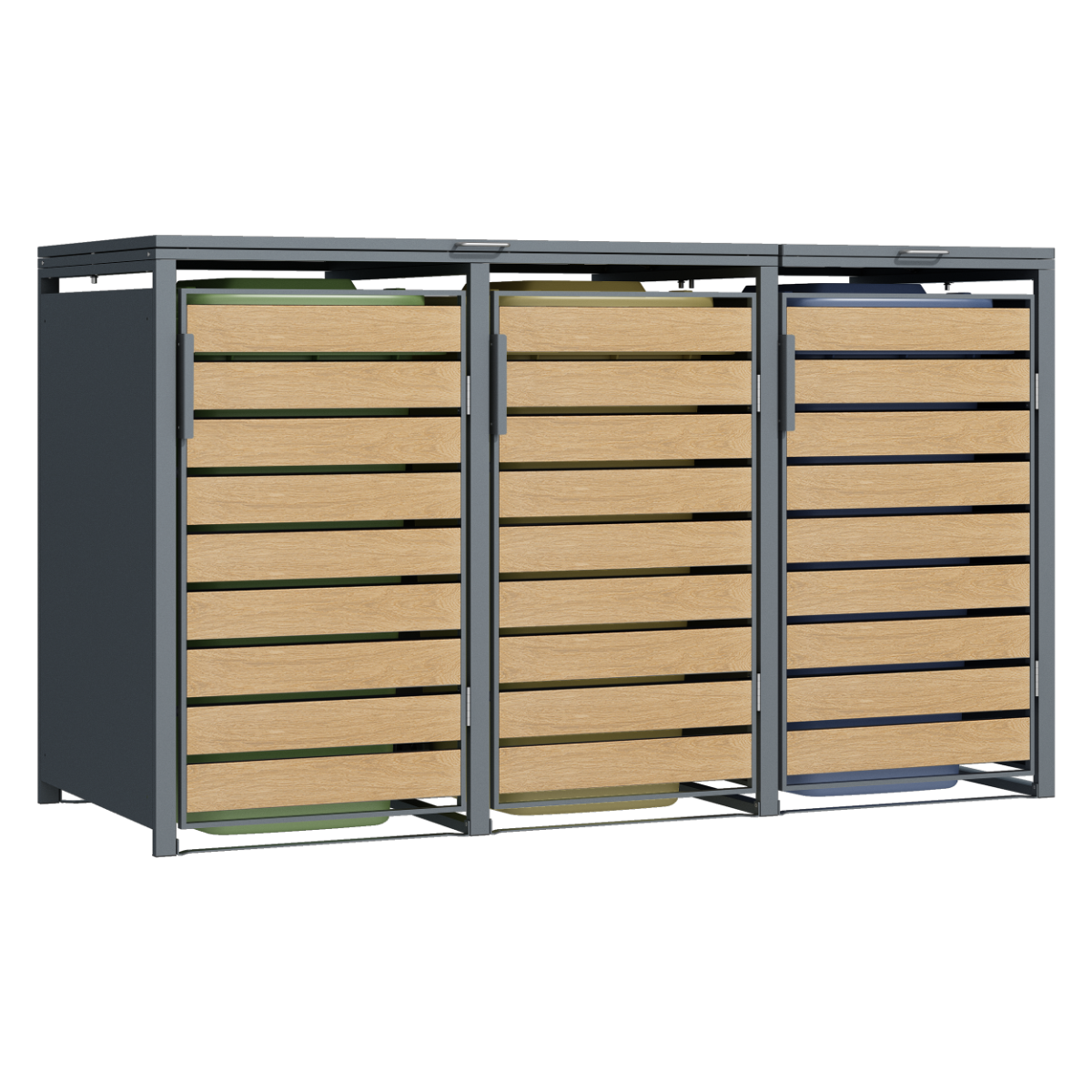 Containerberging staal houtlook 3 containers