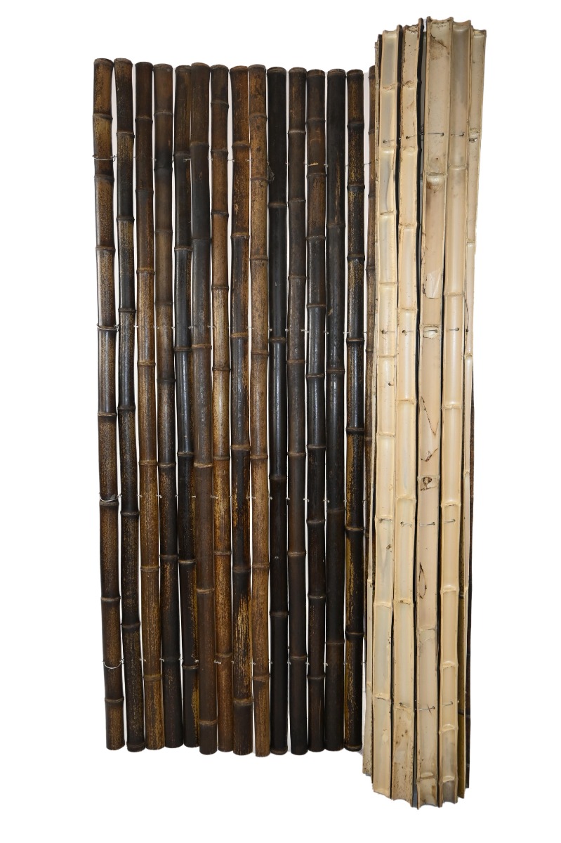 Bamboemat half rond zwart 100x180cm