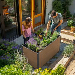 Plantenbakken staal houtlook
