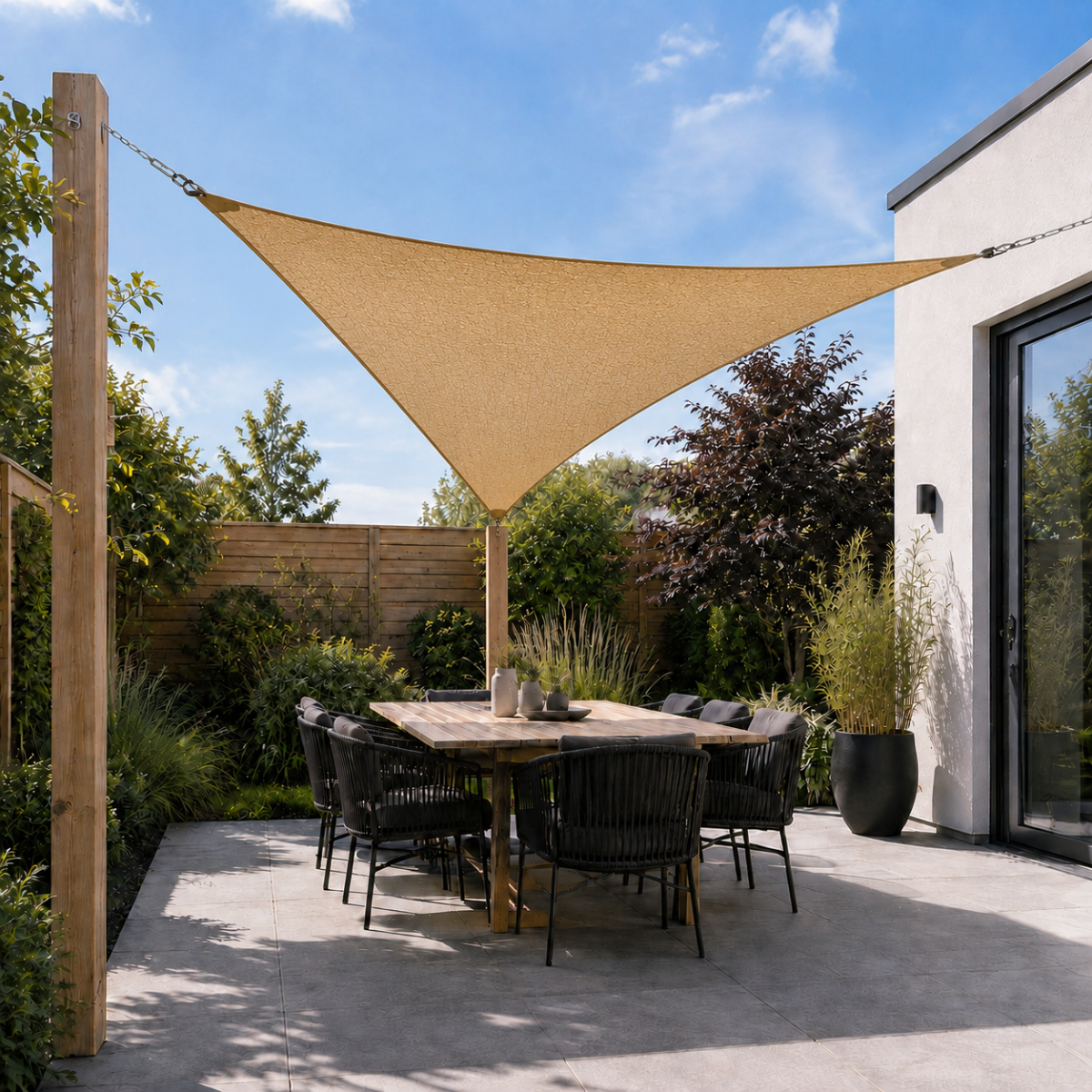 Schaduwdoek hdpe beige 3x3x3m