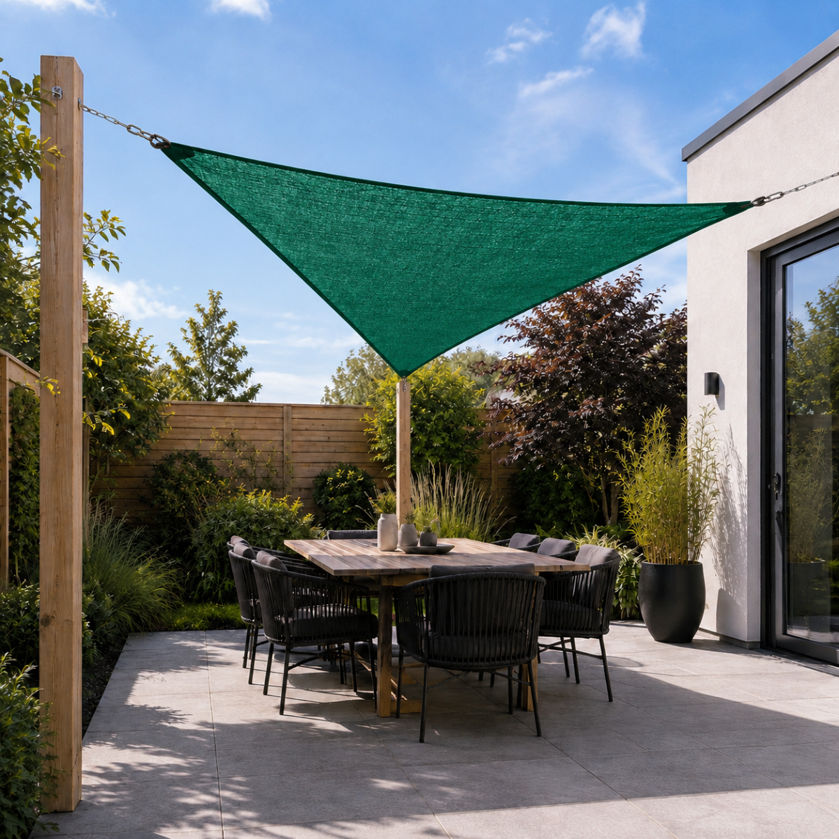 Schaduwdoek hdpe green 3x3x3m