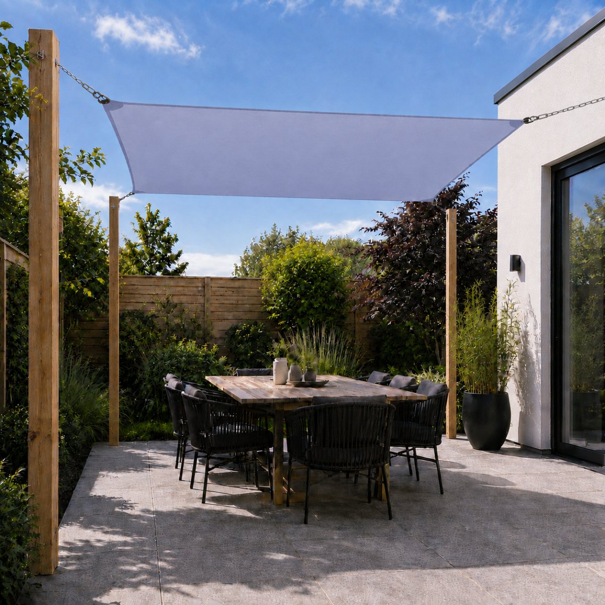 Schaduwdoek polyester grey 3x4m