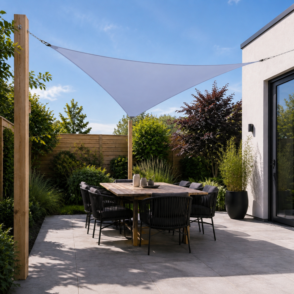 Schaduwdoek polyester grey 3x3x3m