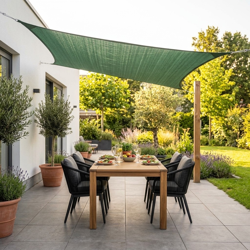 Schaduwdoek hdpe green 4x4m