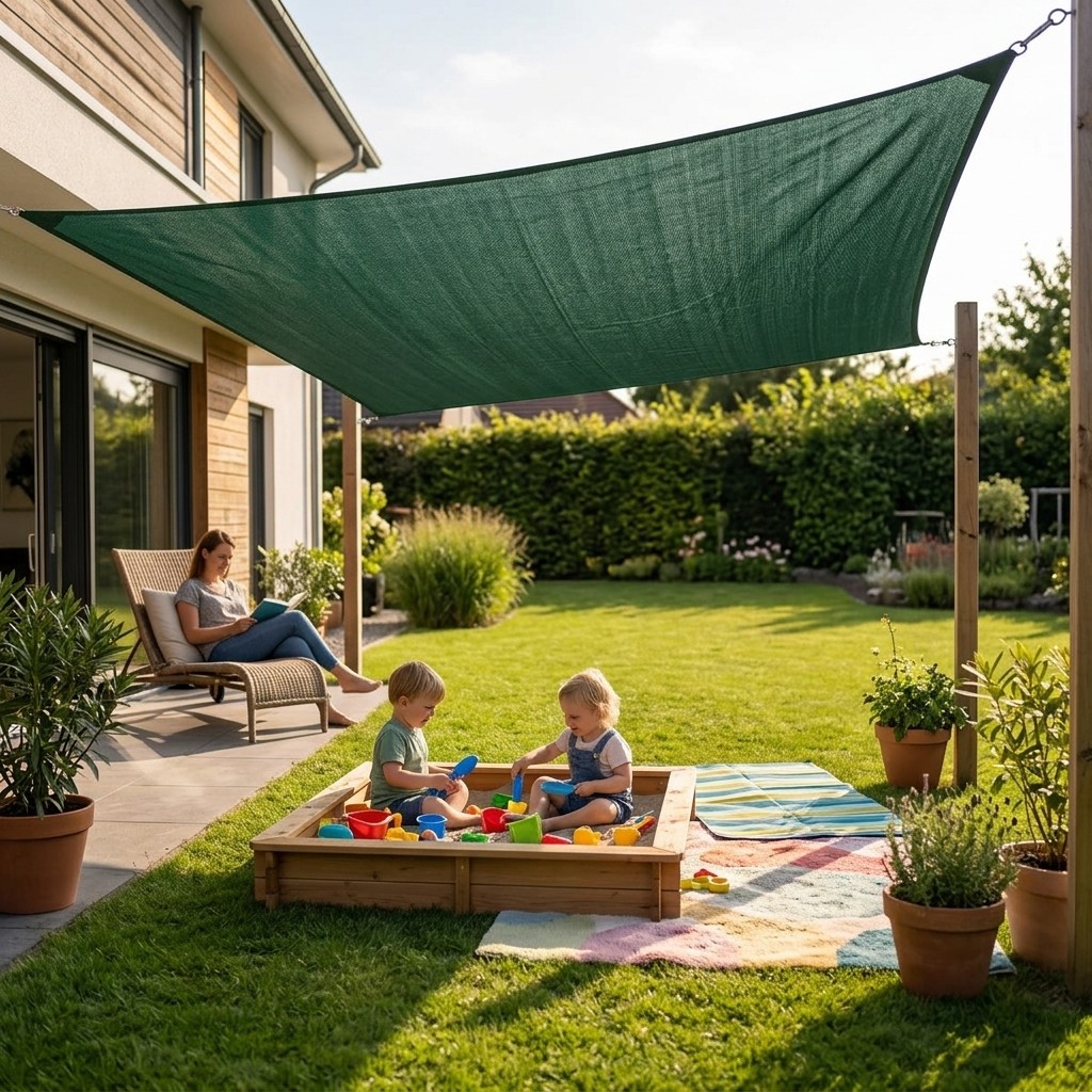 Schaduwdoek hdpe green 3x3m